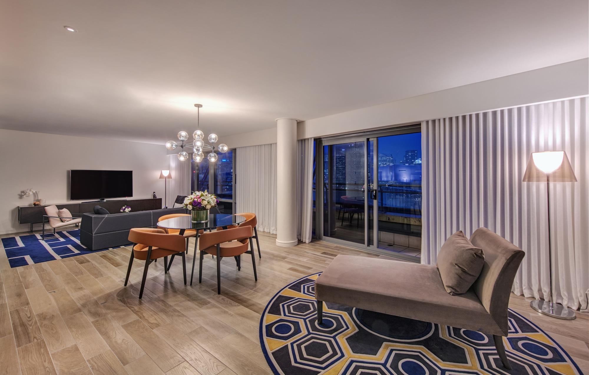 The Star Grand Hotel And Residences Sydney Kültér fotó A living room at the hotel