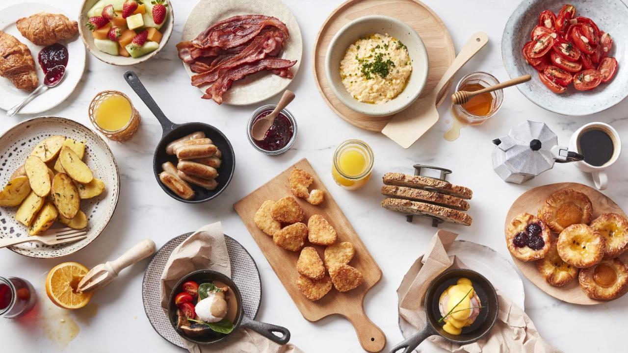 The Star Grand Hotel And Residences Sydney Kültér fotó A selection of breakfast items